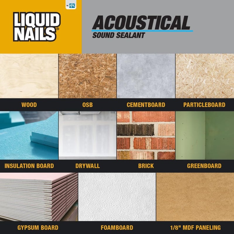 Liquid Nails Acoustical 28 oz. White Interior Sound Reducing Sealant - Image 4